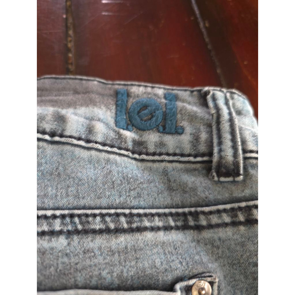 Women's Vintage Lei Plus Size Juniors 17 Teal Blue Acid Wash Stretch Jeggings - Picture 3 of 12
